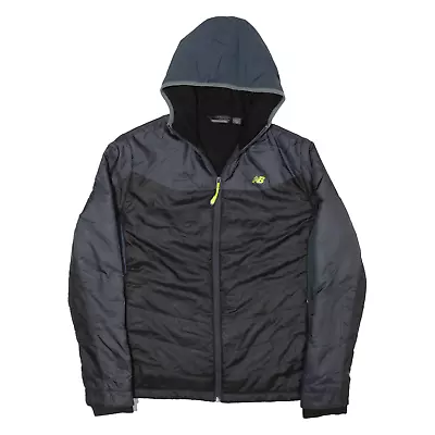 Buy NEW BALANCE Mens Puffer Jacket Black Hooded M • 25.99£