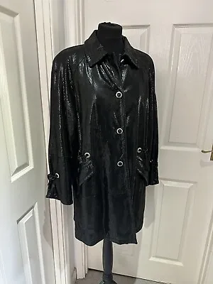 Buy Vera Pella Black Leather Snakeskin Size Small Vintage Trench Coat Matrix Jacket • 32£