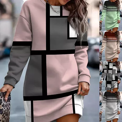 Buy Ladies Winter Hoodies Sweatshirts Tops Fleece Casual Mini Jumper Dress Plus Size • 11.71£