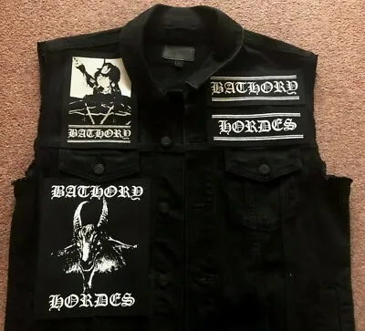 Buy Bathory Hordes Rocker Back Patch Battle Jacket Cut-Off Denim Quorthon Viking M • 96.66£