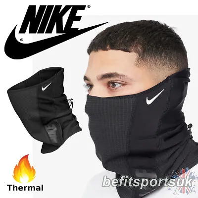 Buy Nike Snood Neck Warmer Thermal Gaitor Scarf Winter Face Tube Football Black • 21.95£