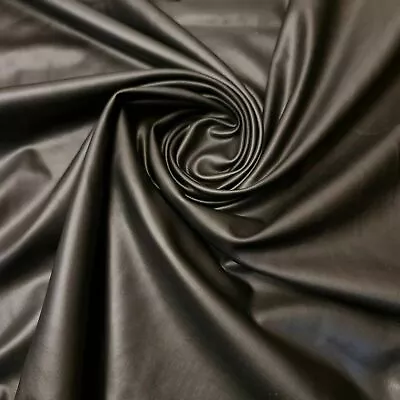 Buy Black Plain Soft Leather Look PVC Elastane Stretch Dress/Craft Fabric 58  • 7.83£