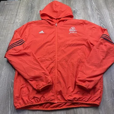 Buy Adidas Boston Marathon 2018 Hooded Running Jacket Red Color Men’s Size XL • 28.30£