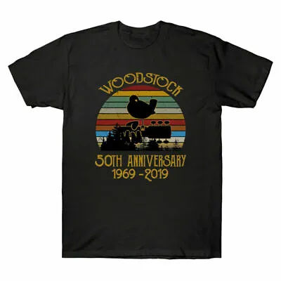 Buy Black Men 50Th T-shirts Retro Tee 1969-2019 Vintage Music Anniversary Woodstock • 14.99£