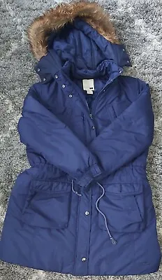 Buy Levis Parka Coat Womens Large Blue Hooded Winter Jacket Hooded Ladies Anorak • 21.55£