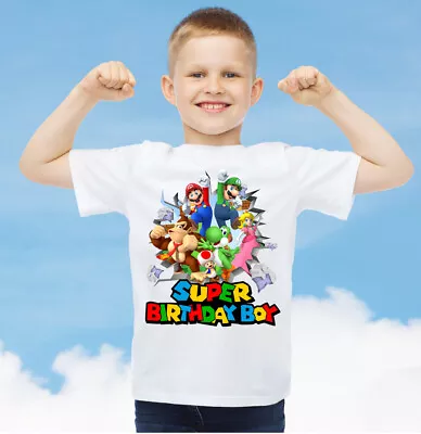 Buy Super Mario Themed  Family T Shirt Birthday Boy Mom Dad Brother Sister • 9.50£