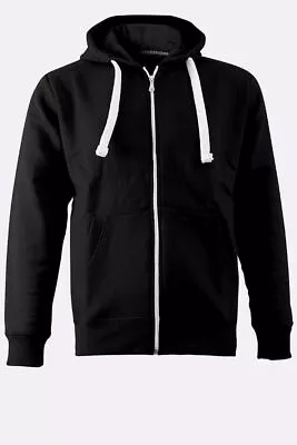 Buy Mens Full Zip Up Plain Hooded Sweatshirt Fleece Zipper Warm Soft Lined Hoodie • 13.99£