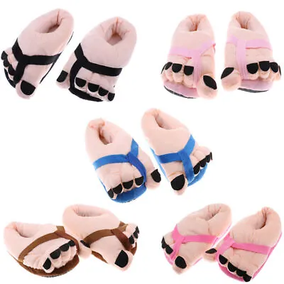 Buy Funny Big Toe Feet Warm Soft Plush Indoor Slippers Unisex Adult Gift Shoes UK • 10.33£