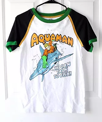 Buy DC Comics Aquaman Graphic T-Shirt Womens XS White NEW He Can Talk To Fish • 26.32£