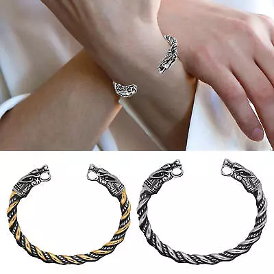 Buy Zinc Alloy Opening Wristband Cuff Bracelet Viking Vintage Bangle Men Jewelry • 7.46£