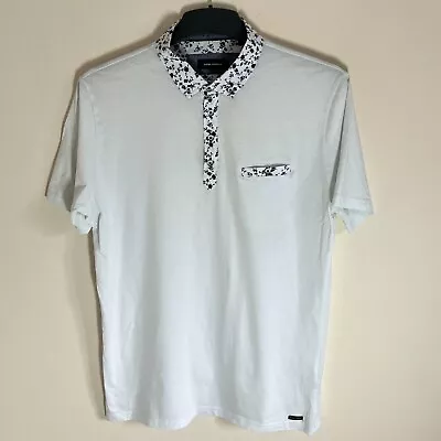 Buy Guide London Mens Short Sleeve Button / Collared White T Shirt / Polo Size L • 11.11£