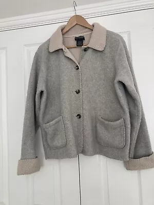 Buy VINTAGE BC Clothing Faux Sheepskin / Fleece Jacket Womens Size L ~ Grey • 13£