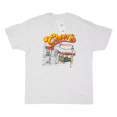 Buy GILDAN Cheers Boston Mens T-Shirt Grey USA XL • 11.99£