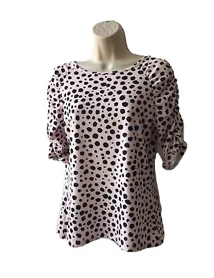 Buy NEW Dorothy Perkins Dalmatian Printed Cotton Blend T-Shirt Top UK 12 • 1.79£
