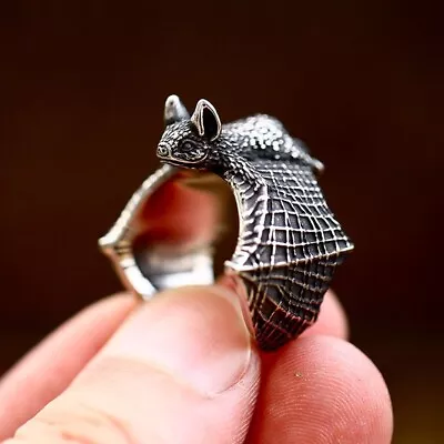 Buy Bat Ring Gothic Style Dark Stainless Steel Goth Punk Ring Jewellery Accessory • 13.99£