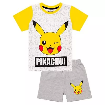 Buy Pokemon Boys Pikachu Face Short Pyjama Set NS6169 • 15.55£