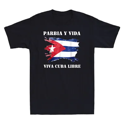 Buy Cuban Freedom Shirt Patria Y Vida Viva Cuba Libre Cuba Flag Men's T-Shirt Black • 15.99£
