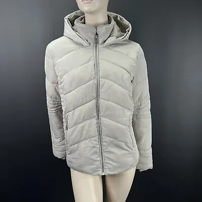 Buy Wallis Puffer Jacket L Womens Grey Plain Hooded Zip Front Pockets Outdoor Warm • 12.95£
