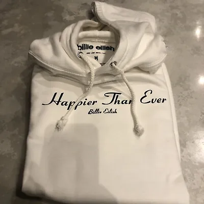 Buy RARE NEW Billie Eilish Happier Than Ever - White Hooded Sweatshirt /Sealed/Auth • 22£