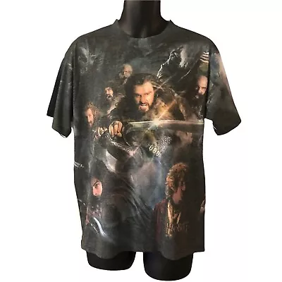 Buy The Hobbit Mens T Shirt Large Full Front Graphic Print Classic Movie • 15.79£