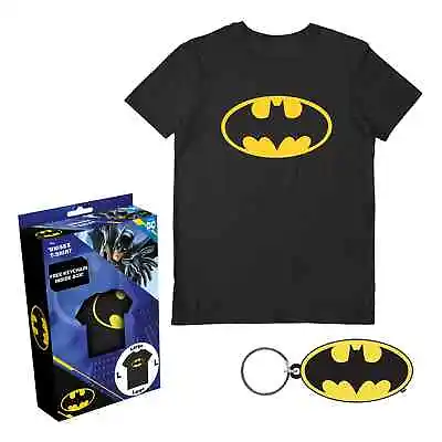 Buy Dc Comics Batman Original Logo - T-shirt And Keyring Gift Set New 100% Official • 17.99£