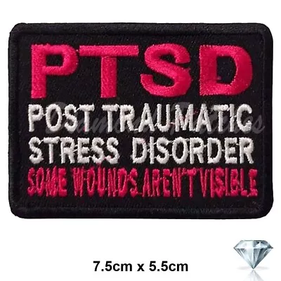 Buy PTSD Post Traumatic Embroidery Patch Iron Sew On Kids Badge Biker Goth  • 2.49£