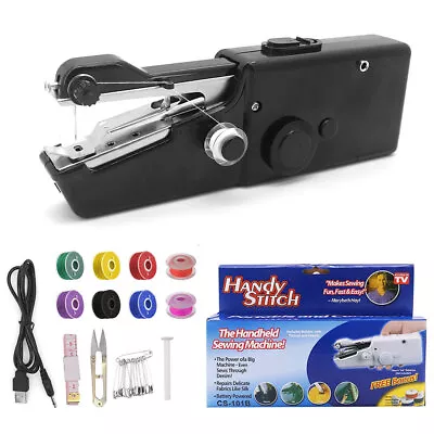 Buy Mini Handheld Portable Cordless Sewing Machine Hand Held Stitch Home Clothes UK • 10.90£