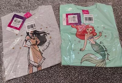 Buy Girls 2-3 Years Disney Princess ArielPocahontas T-shirts Tops TU *NEW WITH TAGS* • 14£