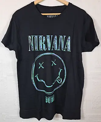 Buy Official Nirvana Dumb Smiley Band Music T Shirt Size L • 15.99£