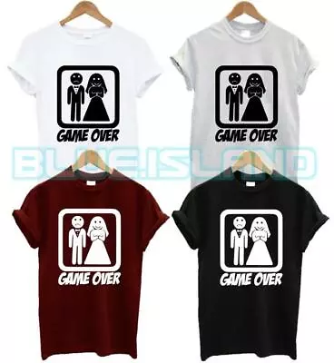 Buy Game Over T Shirt Marriage Husband Wife Hubby Wifey Funny Sarcastic Gift Game • 6.99£