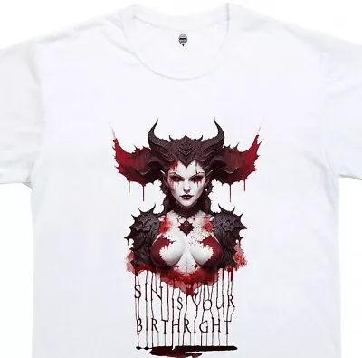 Buy Diablo Lilith T-Shirt Merch White Unique Design Perfect Gift Gaming Breathable • 17.99£