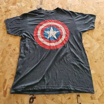 Buy Marvel Captain America T Shirt Grey Adult Medium M Mens Summer • 11.99£
