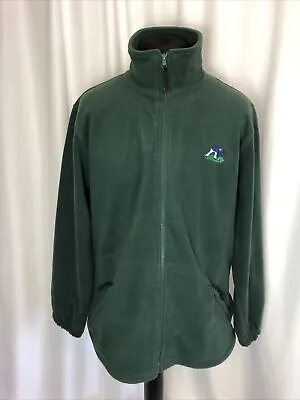 Buy Men's Fleece Cardigan Green Size Large Sport Active Hiking Jacket Long Sleeves • 8.99£