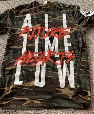 Buy All Time Low T Shirt Rare Band Rock Merch Tee Camouflage Size M Future Hearts • 11.75£