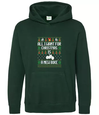 Buy All I Want For Christmas Is A New Bike Xmas Costume Tee Sweater Hooded Top • 24.72£