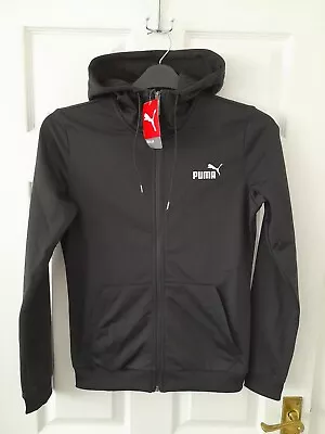 Buy Puma Black Women Track Jacket /Track Top Size S With Hoodie And Front Pocket  • 27£