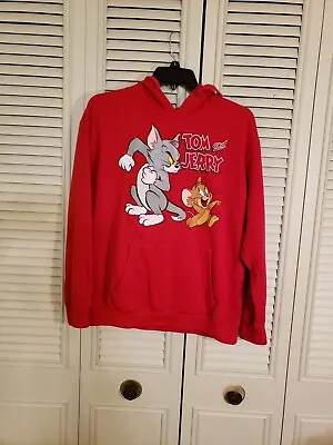 Buy Tom And Jerry Mouse Chase Juniors Red Graphic Hoodie Size L (11-13) • 9.40£