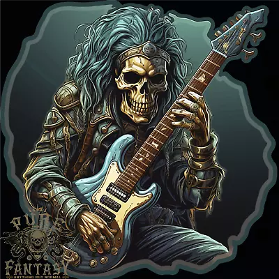 Buy Heavy Metal Rock Skull Guitar Music Mens T-Shirt 100% Cotton • 12.75£
