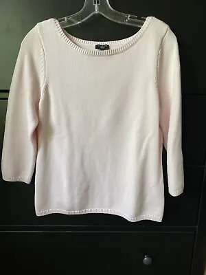 Buy Talbots Petites Sz M Petal Pink Sweater Top 3/4 Sleeves Coastal Style • 16.32£