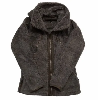 Buy Kuhl Flight Jacket, Fleece FLAWED Brown Womens Size XS Travel Outdoors Hood Cozy • 26.46£