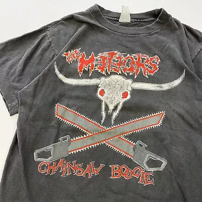 Buy Vintage 90s THE METEORS Chainsaw Boogie Shirt L Psychobilly Rockabilly Misfits • 142.91£