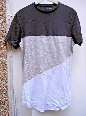 Buy Primark L T-shirt Back White Grey Abstract Art • 6.99£