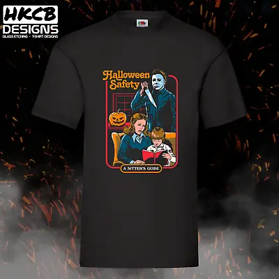 Buy Halloween Safety,  A Sitters Guide T-shirt, Horror, Parody, Michael Myers • 13.99£