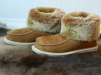 Buy Women's Mens Genuine Sheepskin Slippers Boots 100% Leather Natural Fur • 54.99£