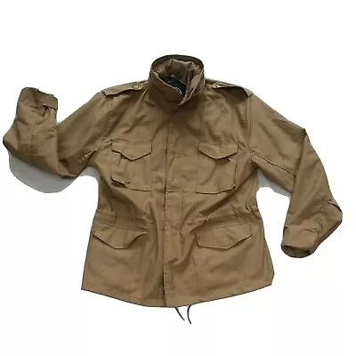 Buy Men's Brandit Jacket Military Style Removable Quilted Lining Hood Brown XL • 43.40£