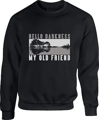 Buy Hello Darkness My Old Friend Jumper Quote Vintage Guitar Xmas Sweatshirt Top • 17.99£