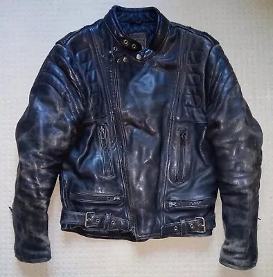 Buy 🍃 SCHUH / ECHTES LEDER - Men's Biker/Racer Real Leather Jacket - Retro/Vintage • 29.99£