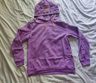 Buy Pusheen Cat Bat Hoodie Sweatshirt Pullover Purple Womens Large Unisex Ears • 37.89£