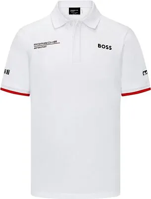 Buy Porsche Motorsport Official Replica Team Poloshirt White Free UK Shipping • 63.40£