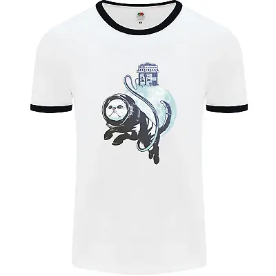 Buy Space Astronaut Cat Funny Mens Ringer T-Shirt • 8.99£